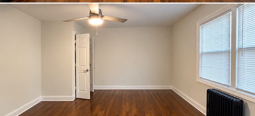 Leaving room with a wardrobe and hitting unit